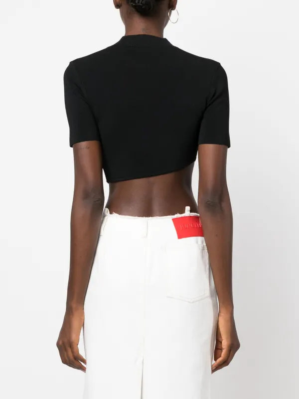 Christopher Esber Maparadita Asymmetric Ribbed Top | Black Christopher Esber Maparadita Asymmetric Ribbed Top | Black