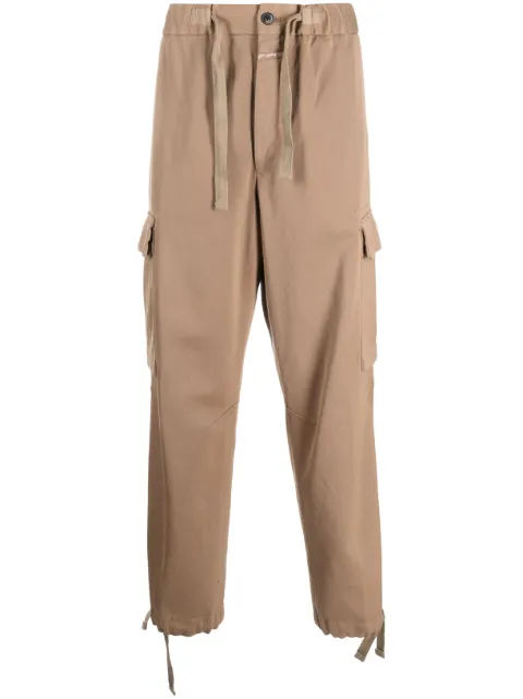 Closed drawstring cotton cargo trousers