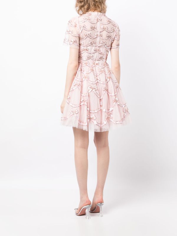 Needle and thread embellished bow outlet dress