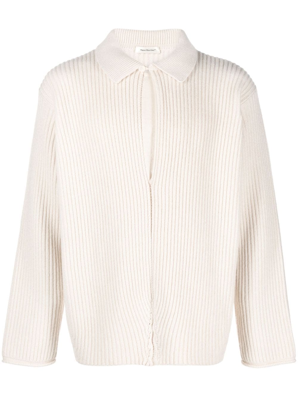 There Was One Polo Ribbed-knit Jumper In Neutrals