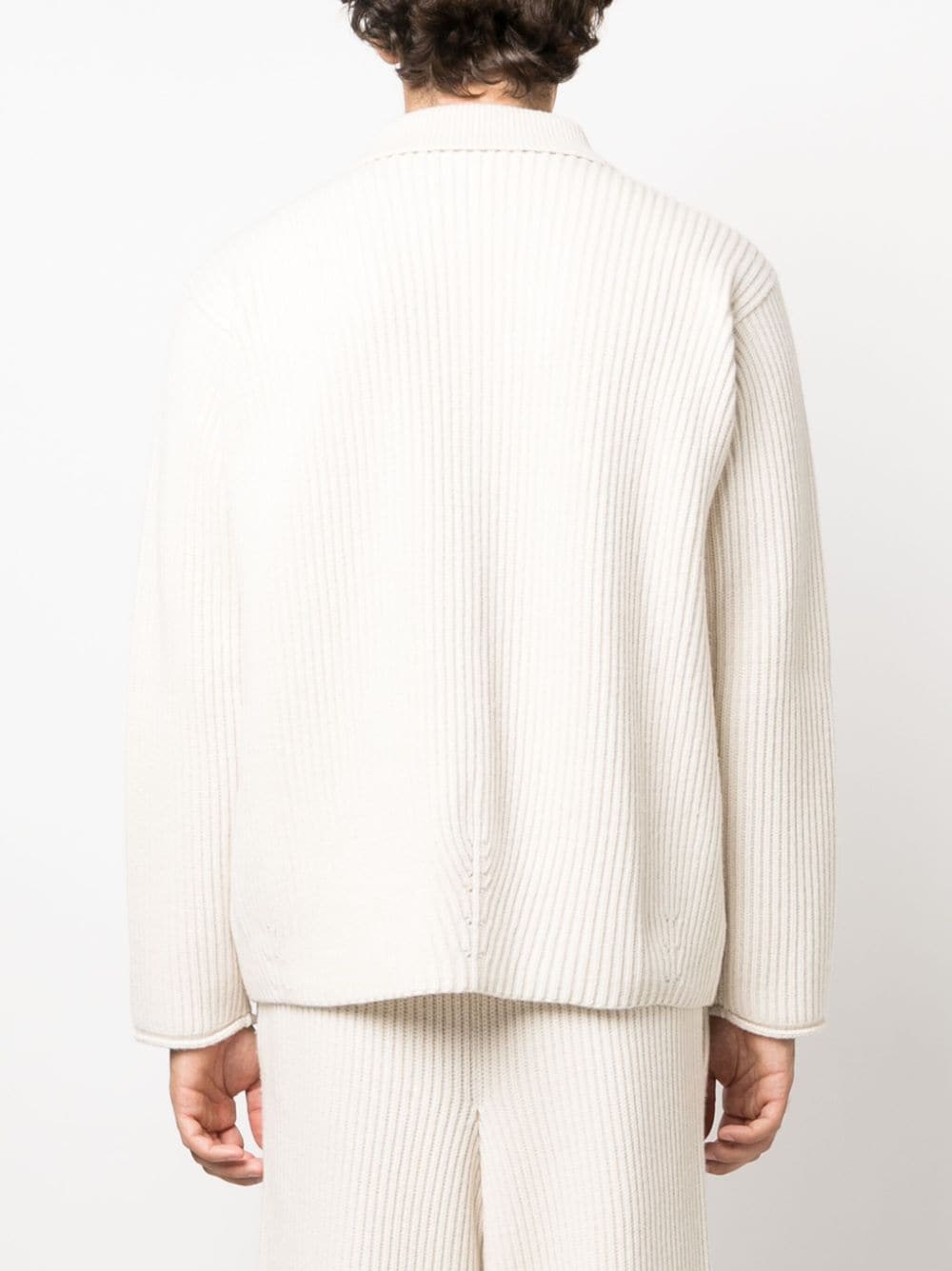 Shop There Was One Polo Ribbed-knit Jumper In Neutrals