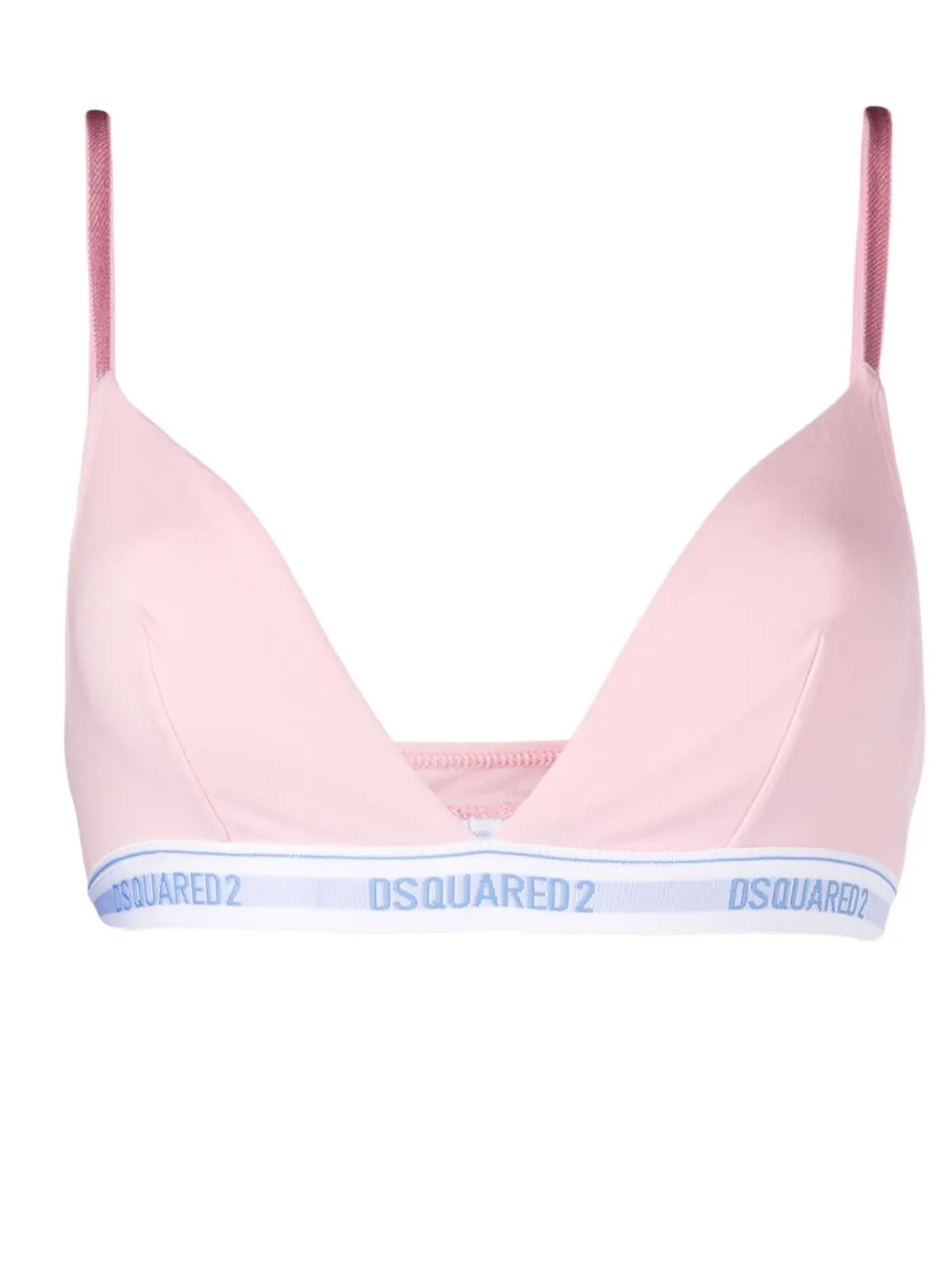 Dsquared2 Technicolor Logo-waistband Triangle Bra In Pink