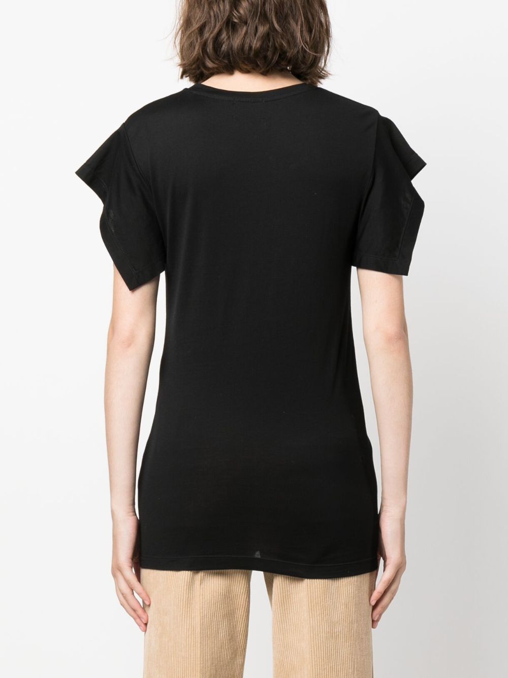 Shop Isabel Marant Slit-sleeves Cotton T-shirt In Schwarz