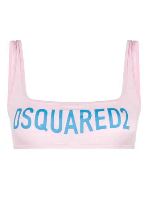 DSQUARED2 Technicolor bandeau-style bikini top