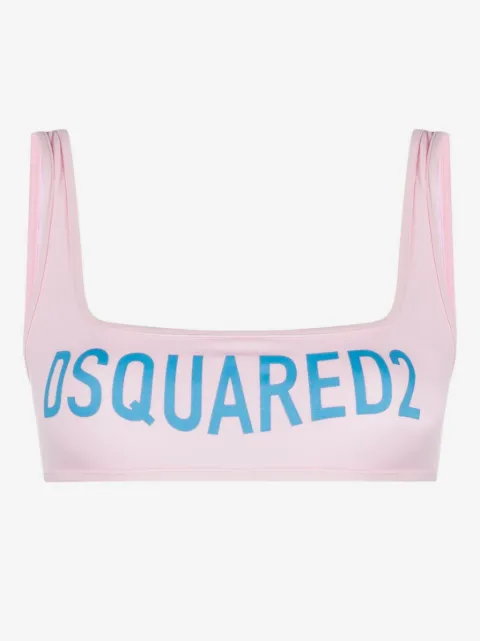 DSQUARED2 Technicolor bandeau-style bikini top