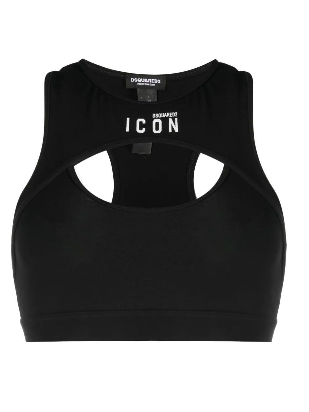 Dsquared2 Be Icon Cut-out Sports Bra In Black