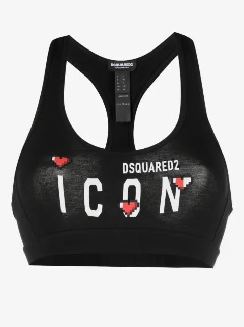 DSQUARED2 Icon-print sports bra