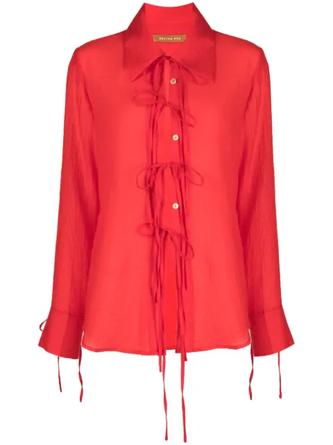 Rejina Pyo Saskia crinkled tie-detail blouse