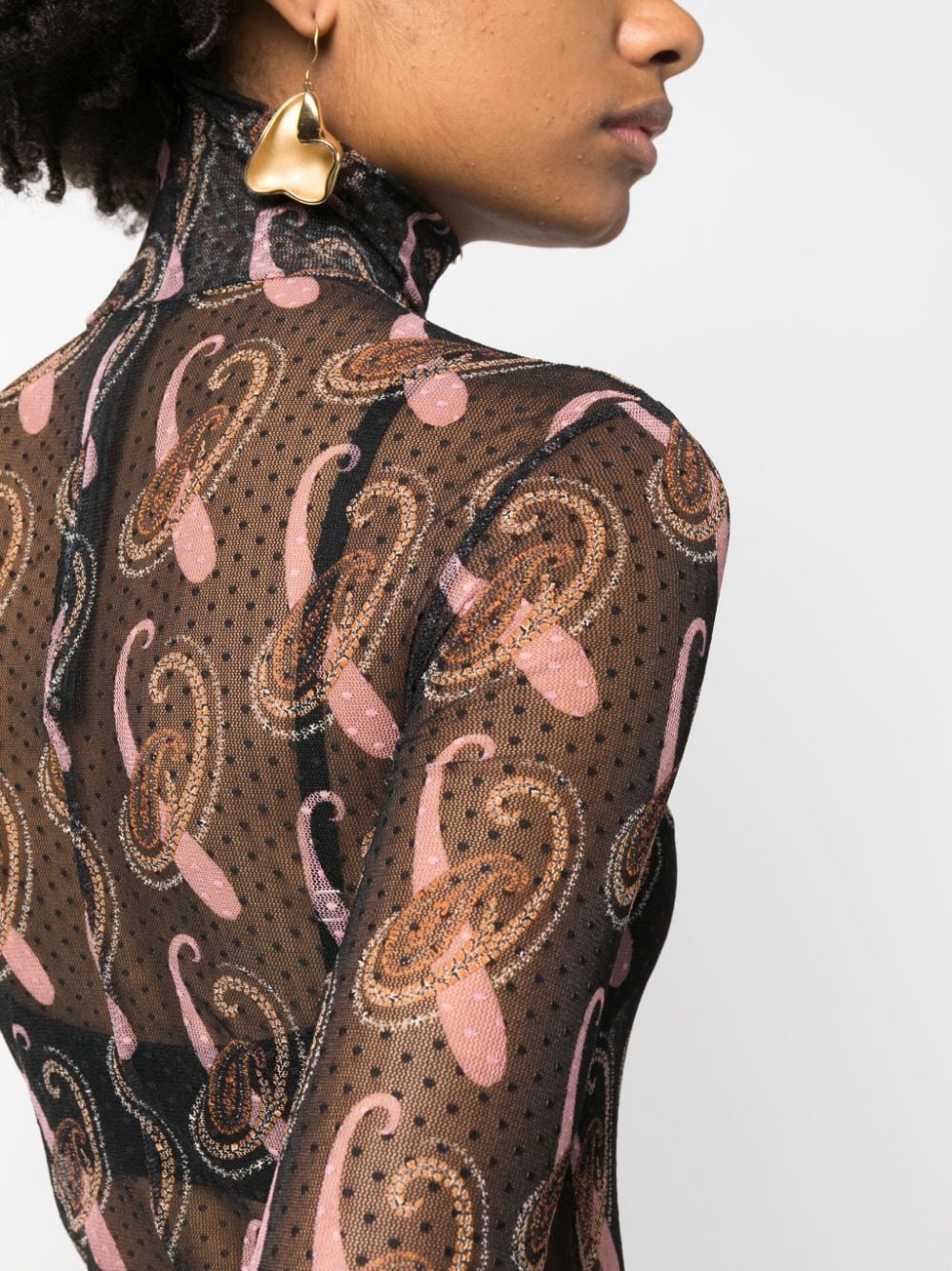 Shop Etro Paisley-print Bodysuit In Schwarz