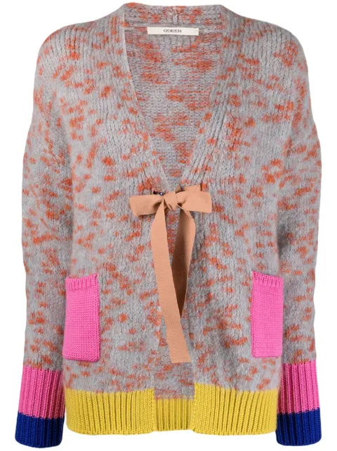 Odeeh patterned intarsia-knit cardigan