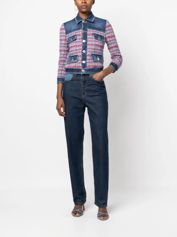 DSQUARED2 Panelled Denim Jacket | Blue | FARFETCH GR
