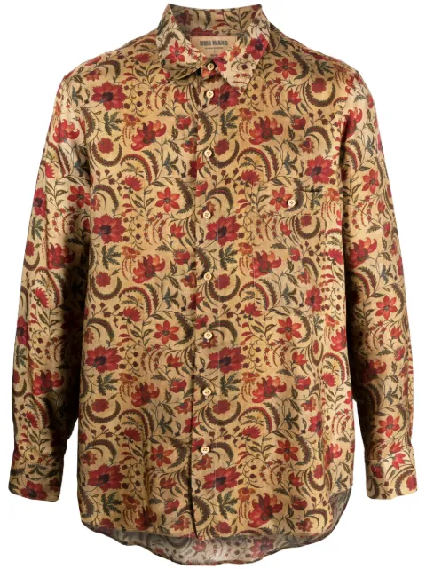 Uma Wang floral-print long-sleeved shirt