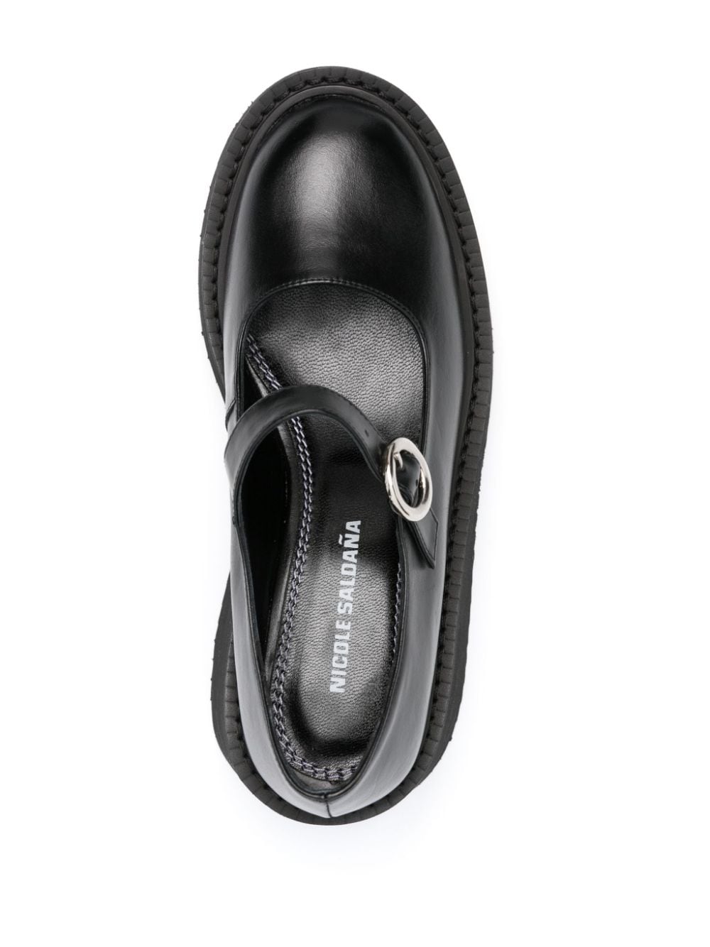 Shop Nicole Saldaã±a Nina 80mm Leather Loafers In Black