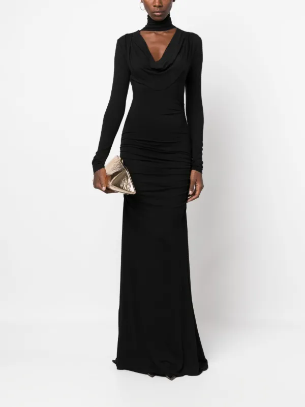 blumarine jersey dress cowl-neck Gown | Black Farfetch