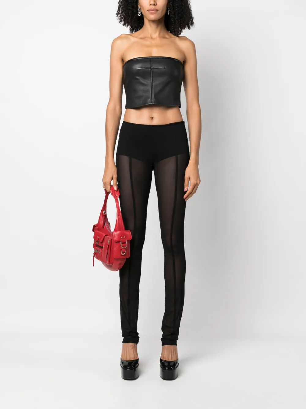 Blumarine low-rise semi-sheer trousers - Zwart