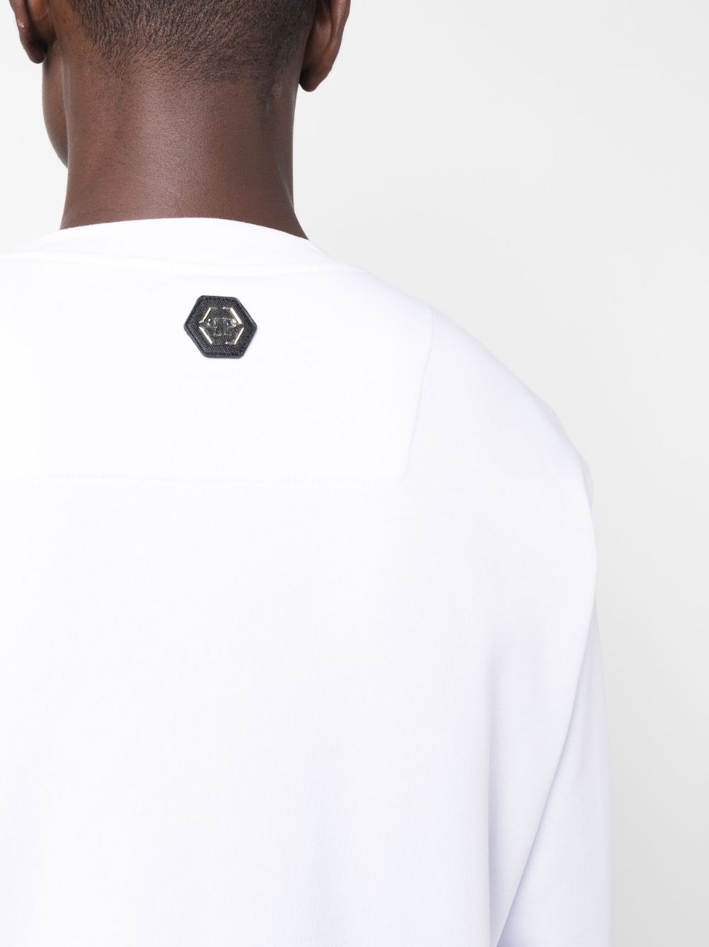 Shop Philipp Plein Logo-print Cotton Sweatshirt In White
