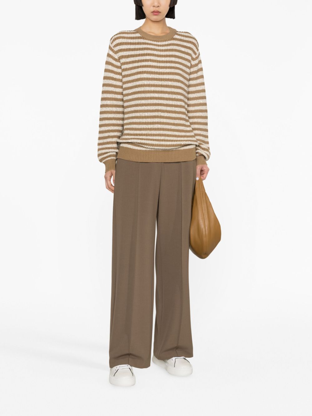 Brunello Cucinelli striped knitted jumper - Beige