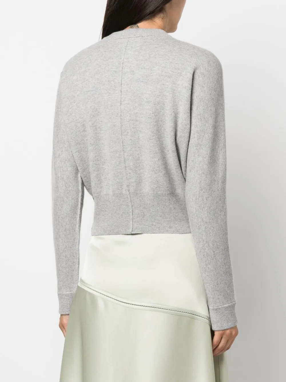 Extreme Cashmere Fine-knit Cashmere-blend Cardigan In Grey
