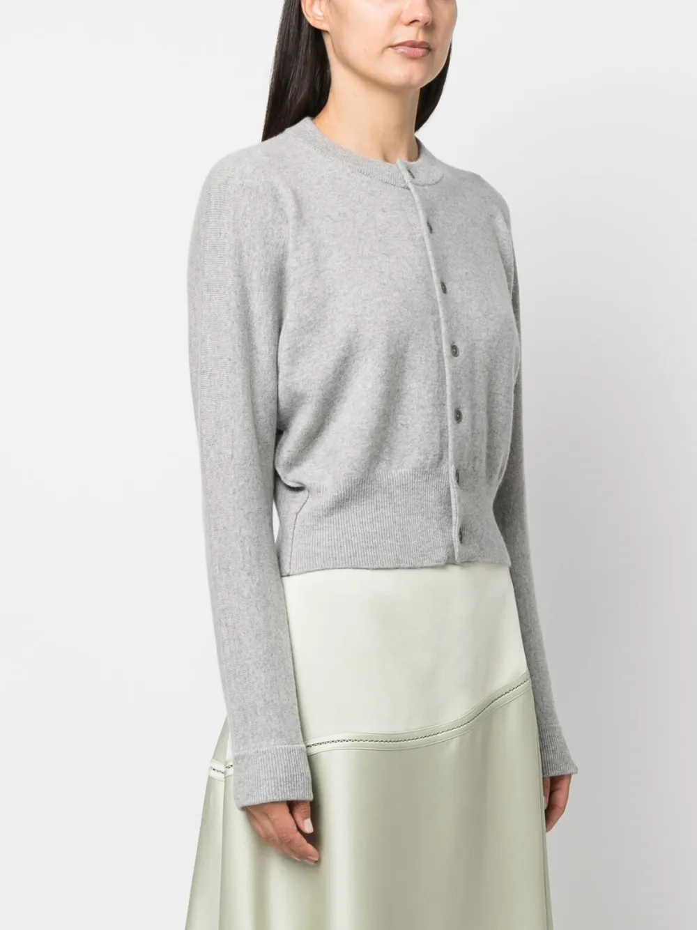 Extreme Cashmere Fine-knit Cashmere-blend Cardigan In Grey