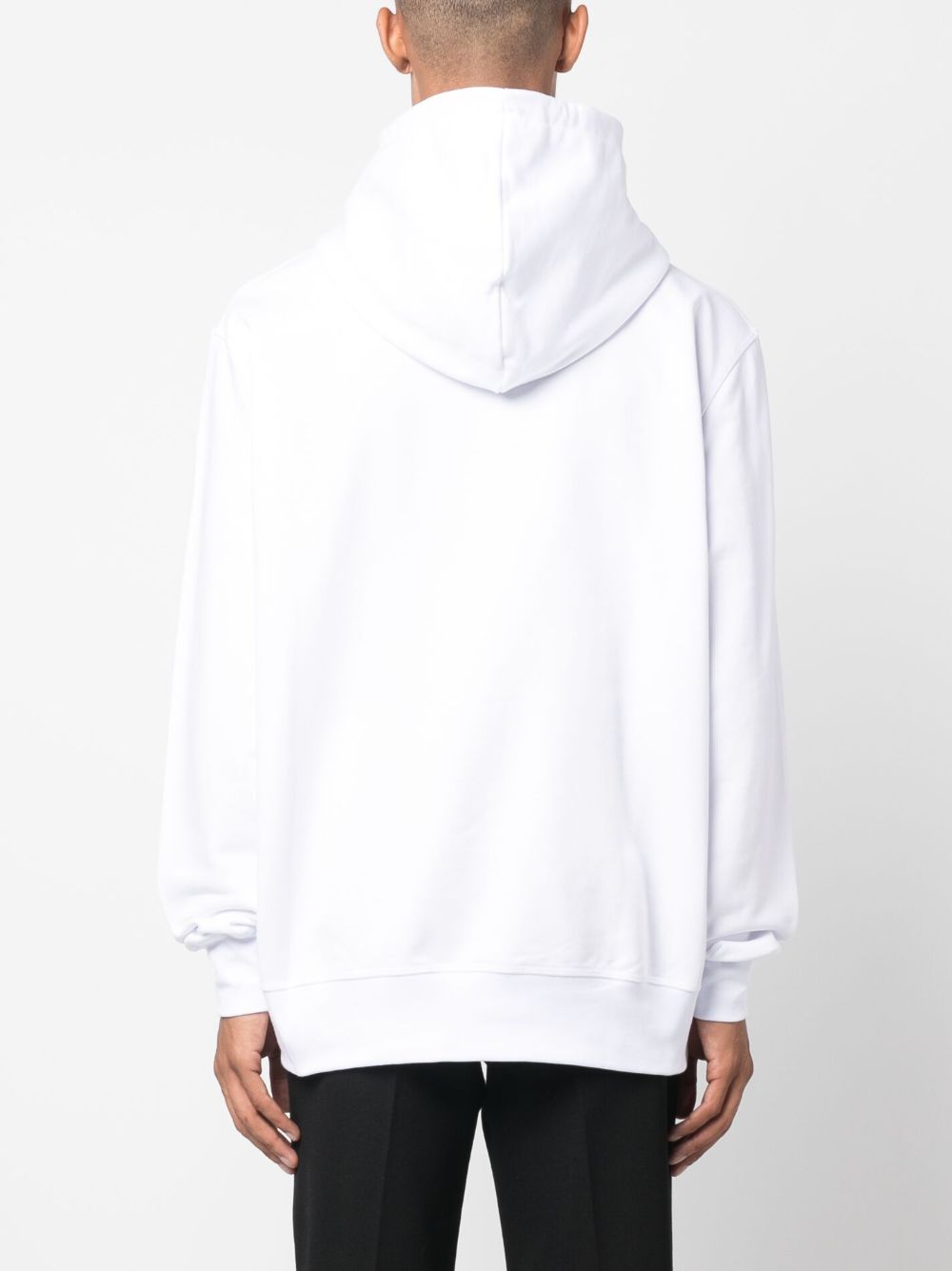 Shop Alexander Mcqueen Graphic-print Cotton Hoodie In White