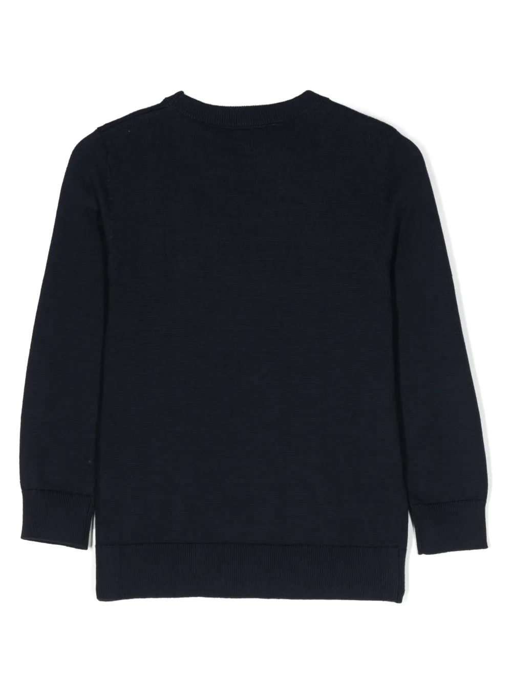 BOSS Kidswear logo-embossed cotton jumper - Blauw
