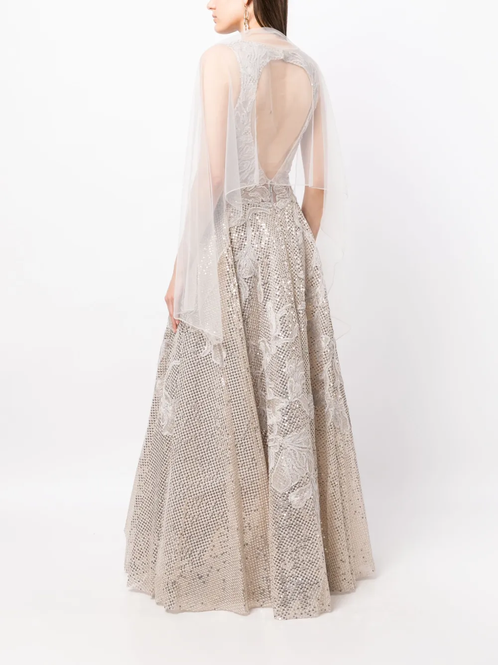 Saiid Kobeisy Floral Embroidered Sequin Embellished Gown Farfetch