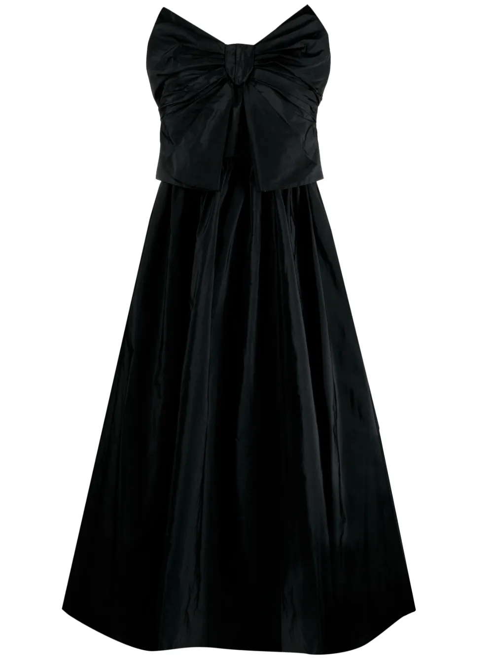 Red Valentino Bow Appliqué Strapless Mididress In Black