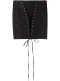 Alessandra Rich lace-up mini skirt - Black