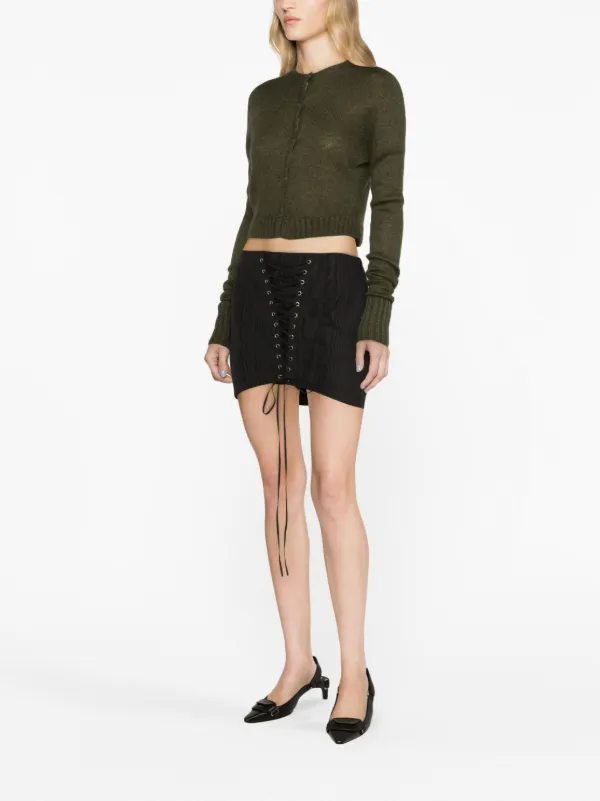 ミニスカート ALESSANDRA RICH FW23 GONNA (FAB1441F4083 1932) Alessandra Rich Mini Skirt in Black | FWRD