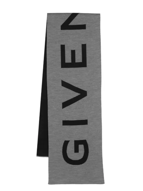 Givenchy intarsia-knit logo wool scarf