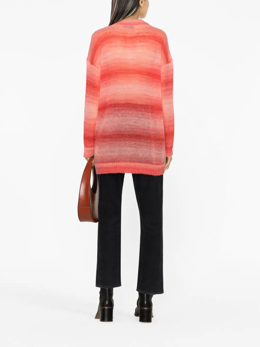 gradient striped knitted jumper