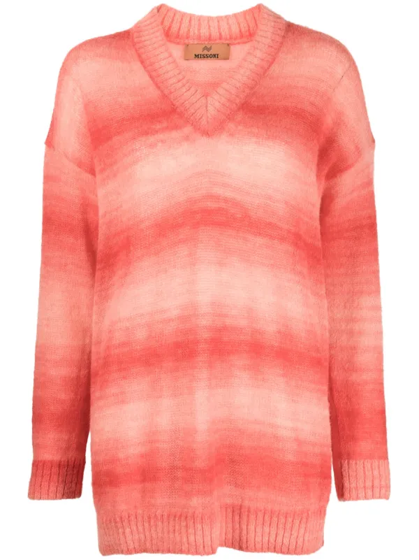 Missoni Gradient Striped Knitted Jumper in Pink