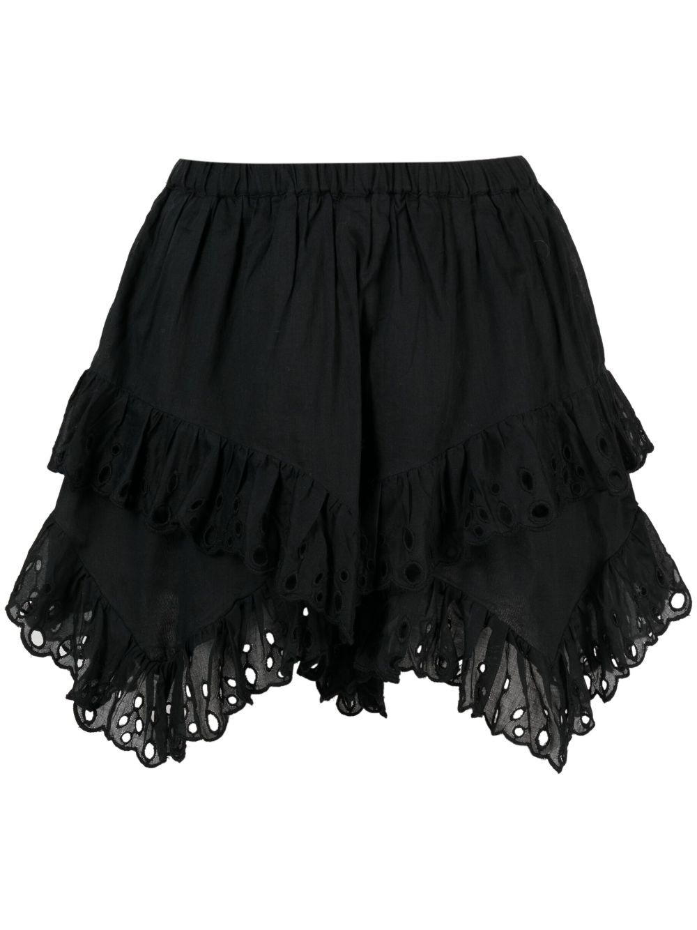 Shop Marant Etoile Kaddy Tiered Mini Skirt In Black