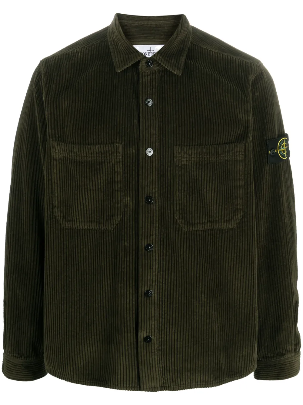 Stone Island Compass-patch corduroy shirt jacket | Smart Closet