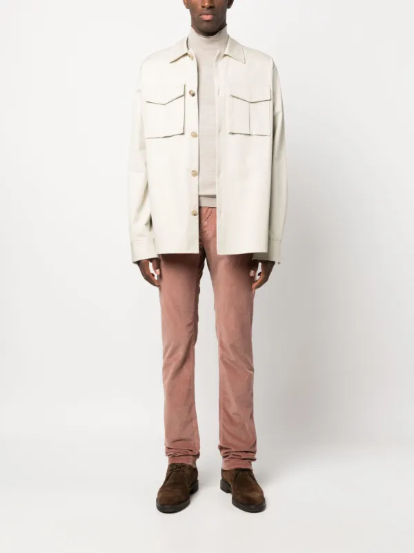 パンツ Jacob Cohen \"Gigi Over\" corduroy trousers White Jacob Cohën Herringbone tapered-leg Trousers | Neutrals
