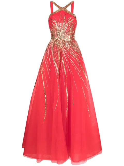 Saiid Kobeisy halterneck sequin-embellished gown