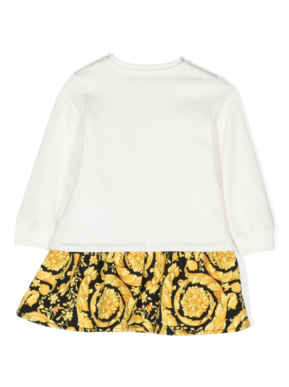 Versace Kids Barocco-print cotton sweatshirt dress - Wit