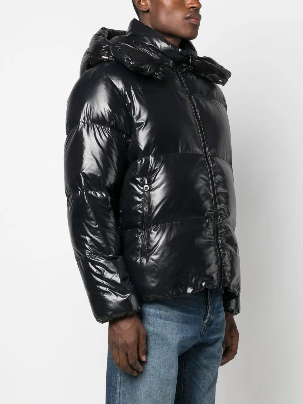 Duvetica Donsjack met logopatch Zwart