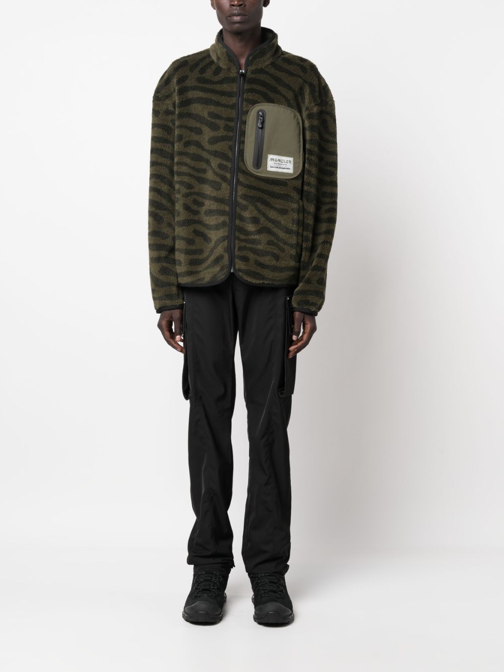 Moncler x Salehe Bembury graphic-print cardigan - Groen