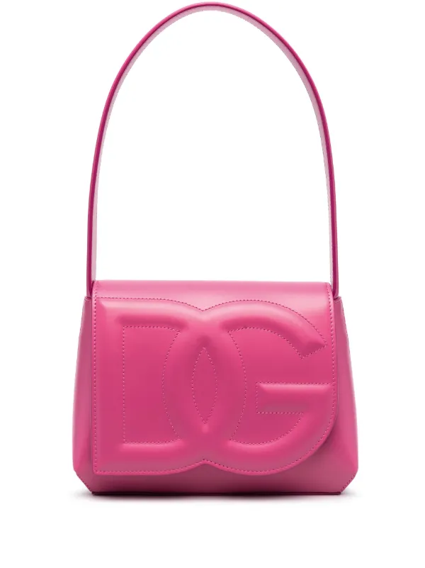 Dolce & Gabbana DGロゴ レザー ショルダーバッグ ピンク Dolce & Gabbana DG ロゴ レザーショルダーバッグ | ピンク