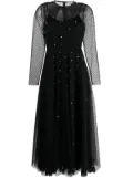 RED Valentino crystal-embellished tulle midi dress - Black