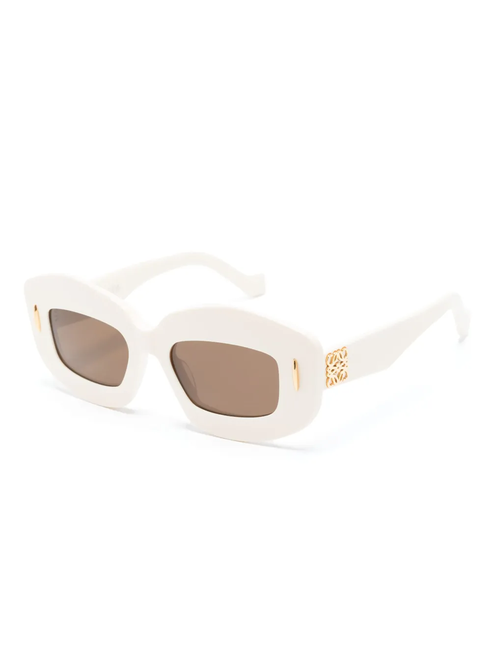LOEWE EYEWEAR Screen zonnebril met rechthoekig montuur - Beige