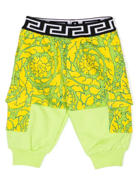 Versace Kids Barocco-print cotton trousers