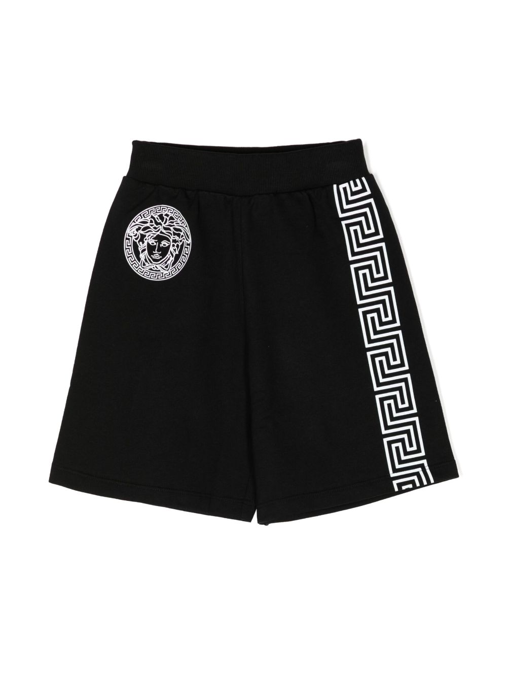 Versace Medusa Head-motif Greca-detail Shorts In 黑色