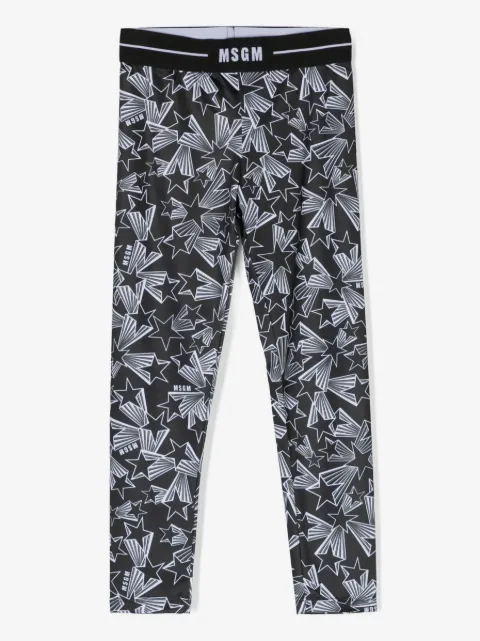MSGM Kids star-print elasticated-waist leggings 