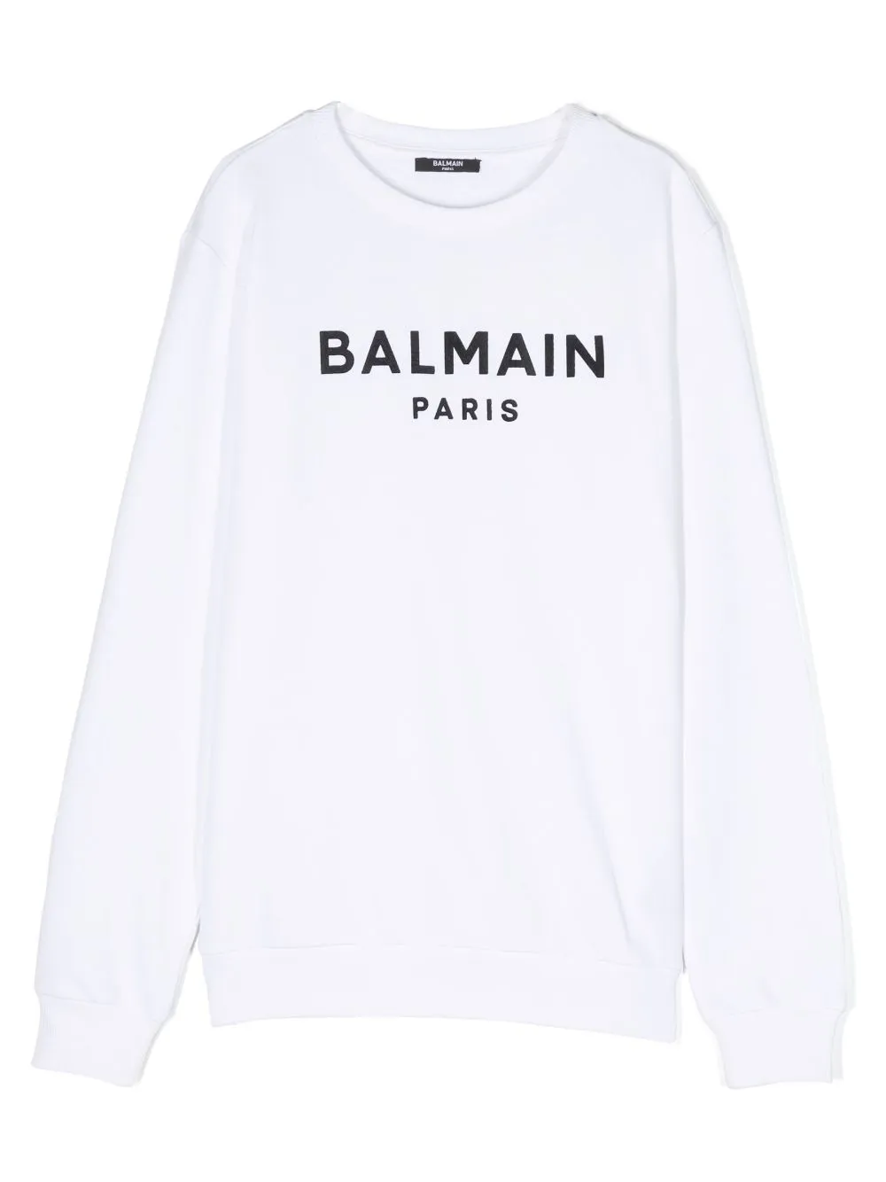 Balmain Logo-print Cotton Sweatshirt In White