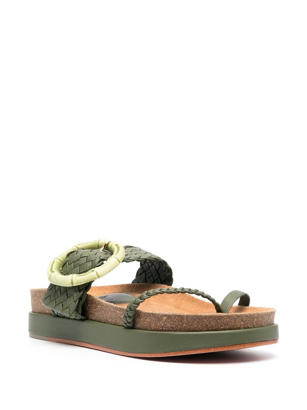 Johanna Ortiz Broadwalk Romance leather slides - Groen