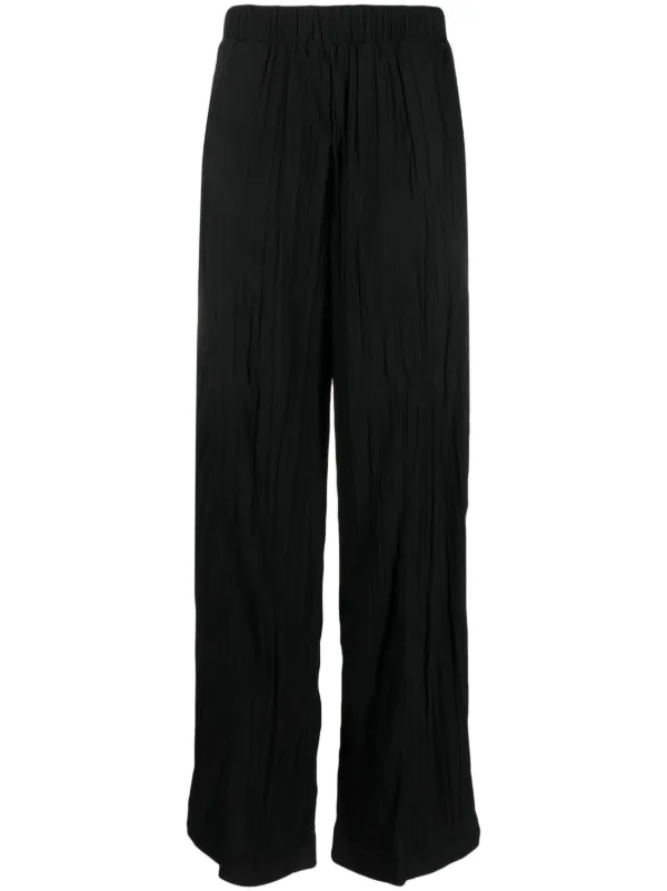 Calvin Klein Straight-leg Plissé Trousers in Black