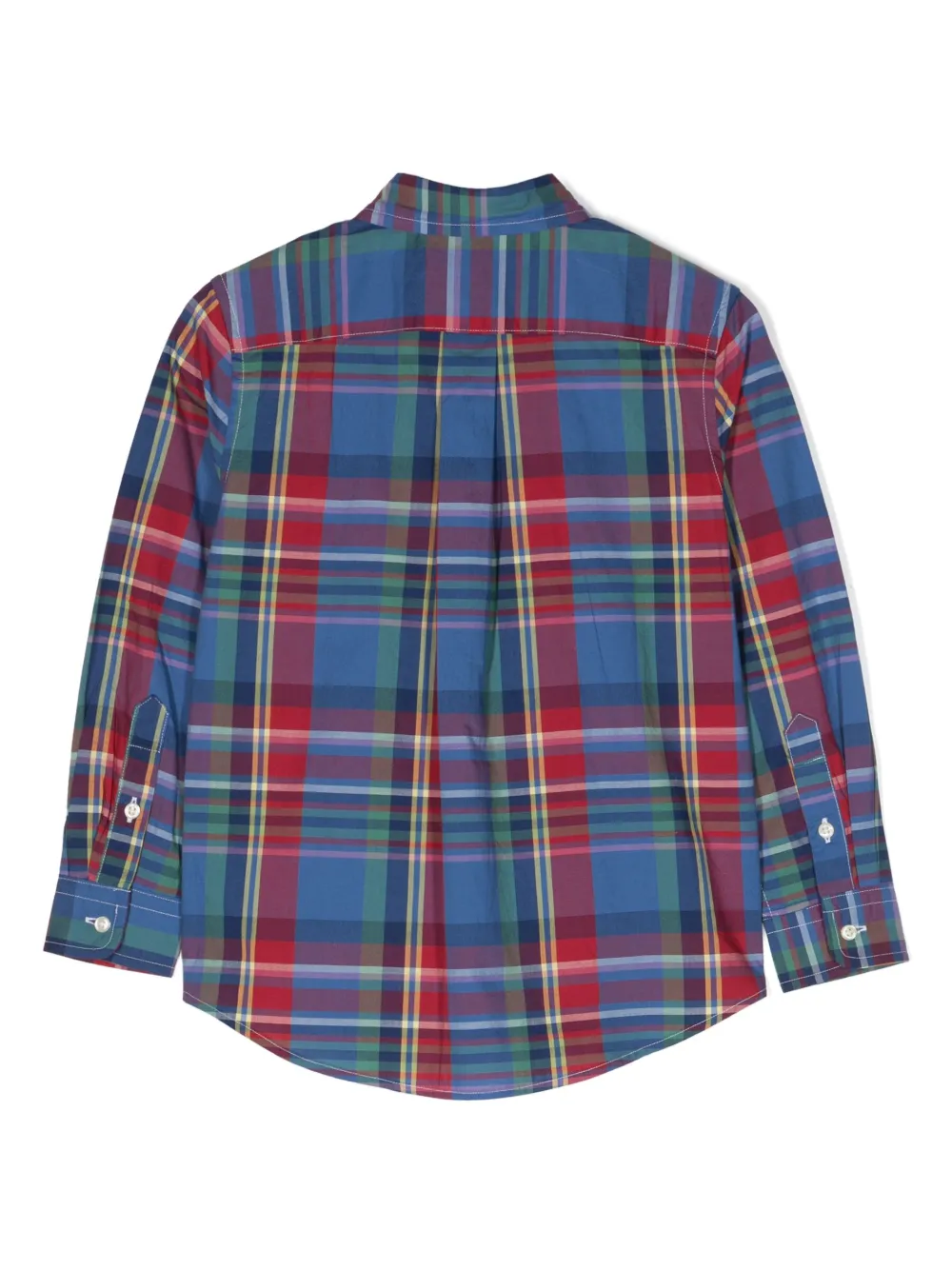 Ralph Lauren Kids check-print button-down shirt - Blauw