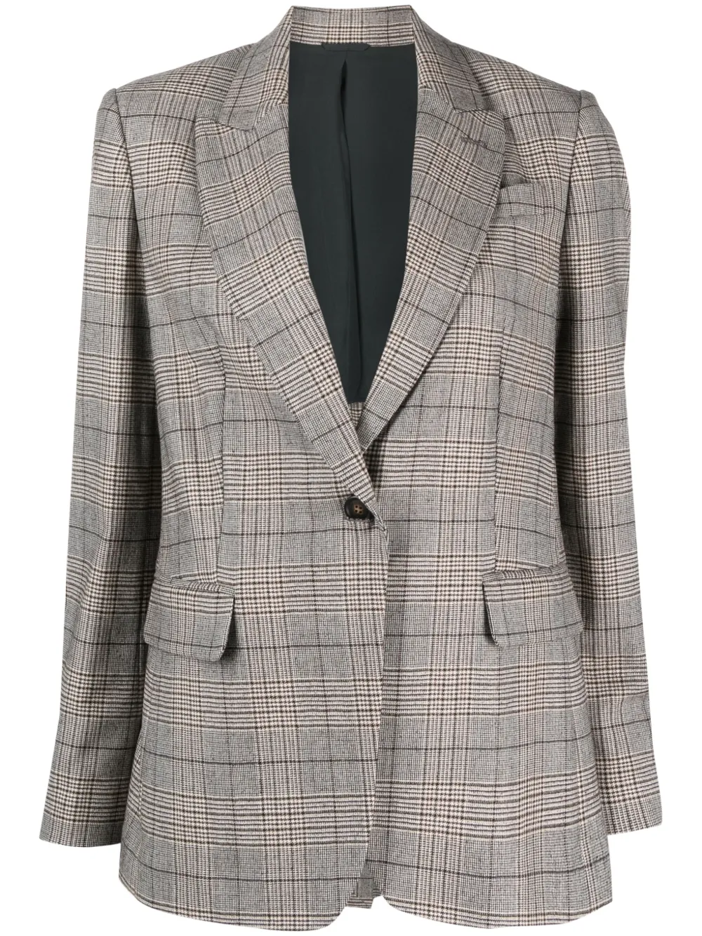 Brunello Cucinelli Blazer met enkele rij knopen Bruin